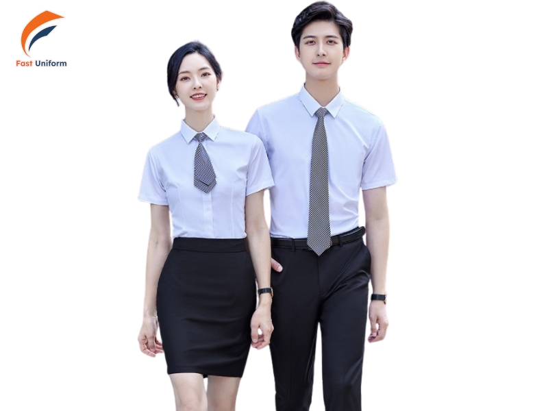 Sơ mi trắng ngắn tay thanh lịch, thoáng mát, dễ phối đồ 