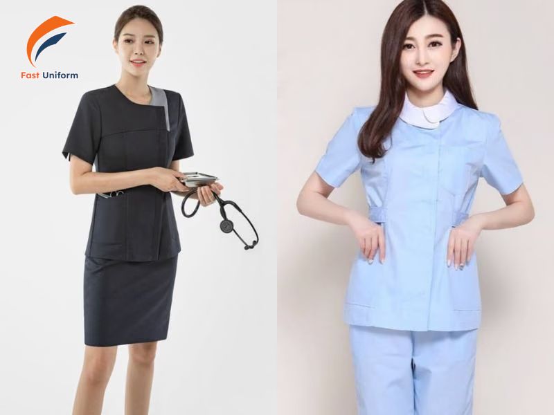 Đồng phục lễ tân nha khoa chuyên nghiệp, tăng nhận diện và tạo thiện cảm