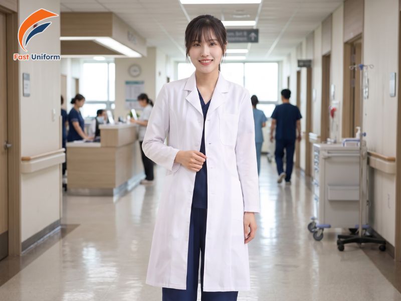 Đồng phục bác sĩ ưu tiên áo blouse thanh lịch, thoải mái, dễ nhận diện và thuận tiện khi thăm khám