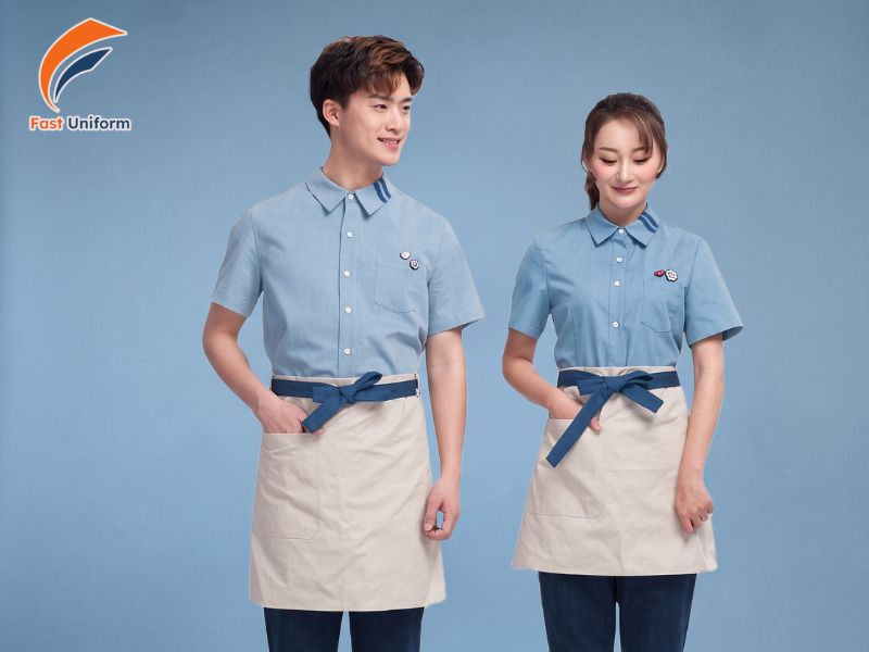 Đồng phục phục vụ cà phê, trà sữa trẻ trung, thoáng mát