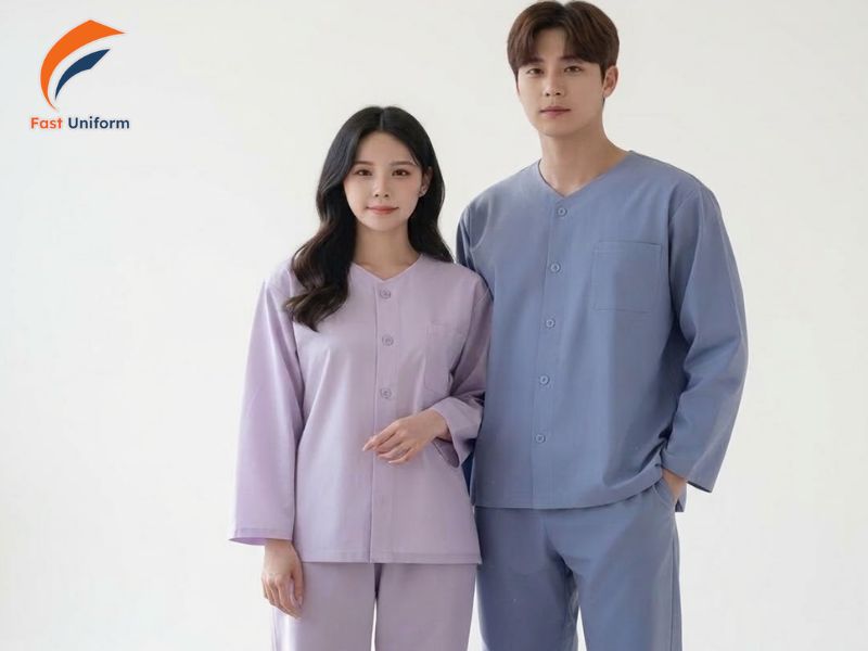 Fast Uniform may đồng phục bệnh nhân theo yêu cầu, đa dạng màu sắc, kiểu dáng và chất liệu