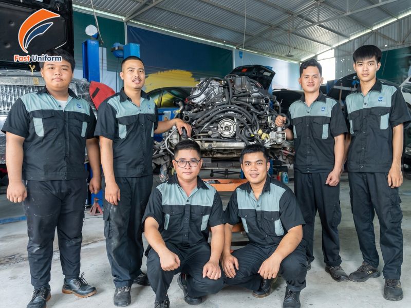 Fast Uniform may đồng phục kỹ thuật ô tô theo yêu cầu, chuẩn form và giá tốt