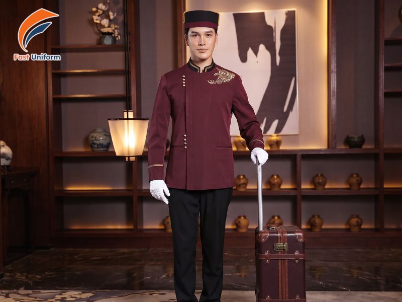Đồng phục bellman giúp khách sạn tạo ấn tượng lịch sự, nhận diện nhân viên dễ dàng và hỗ trợ công việcĐồng phục bellman giúp khách sạn tạo ấn tượng lịch sự, nhận diện nhân viên dễ dàng và hỗ trợ công việc
